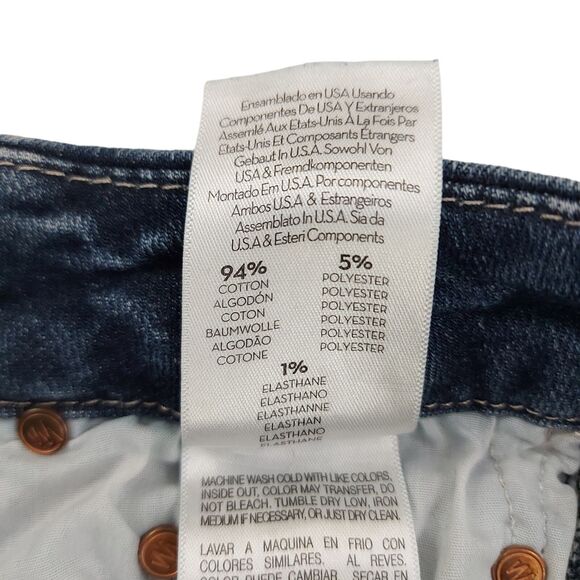 Mother High Waisted Looker Ankle Skinny Jeans Womens 23 Blue Stretch Bohemian - Picture 12 of 15